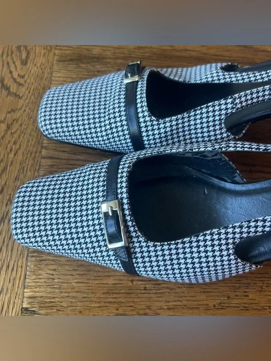Karen Scott Black & White Houndstooth Slingback Pumps - Picture 2 of 5